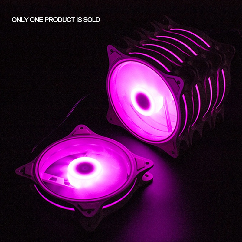Quạt Tản Nhiệt 12Cm Có Đèn LED RGB Màu Hồng Có Thể Điều Chỉnh Âm Lượng Gió Mạnh