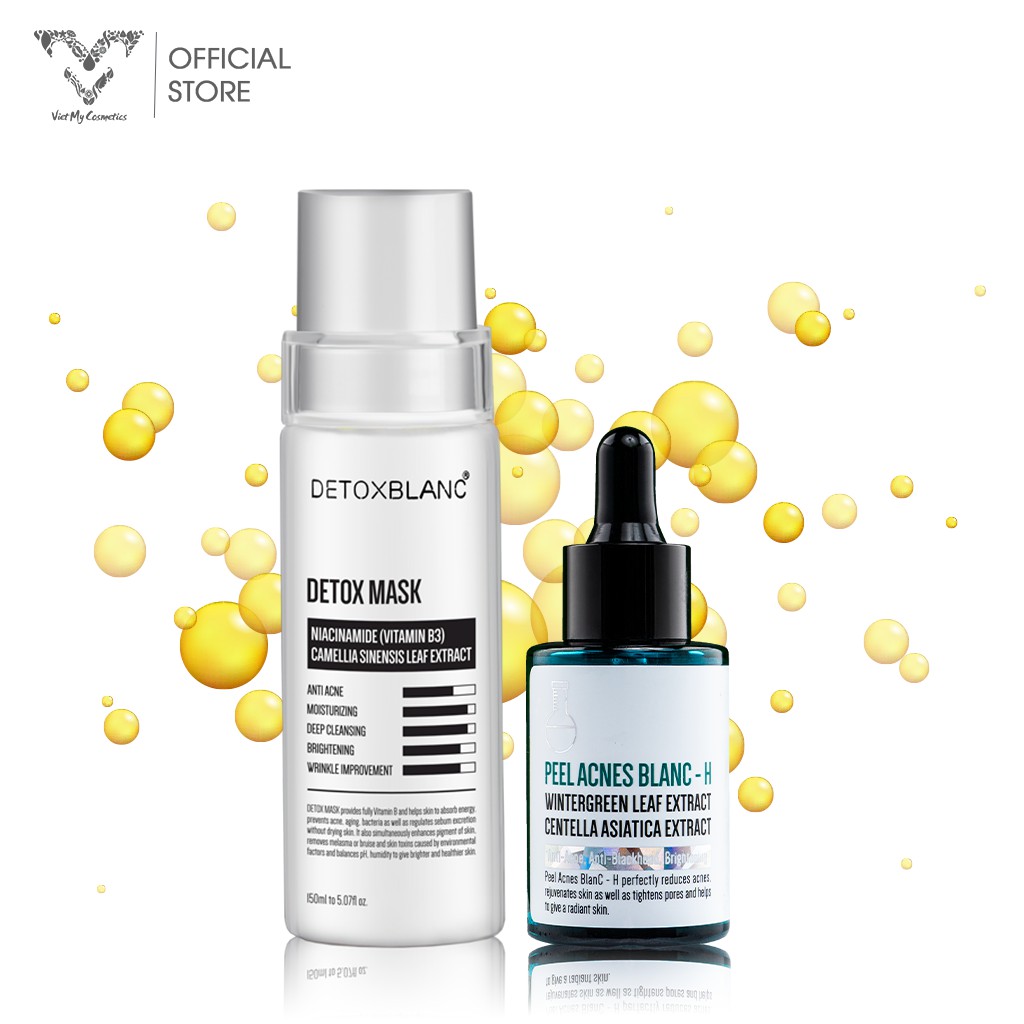 Combo Thải Độc Giảm Mụn Viêm – Detox Mask & Peel Acnes Blanc H