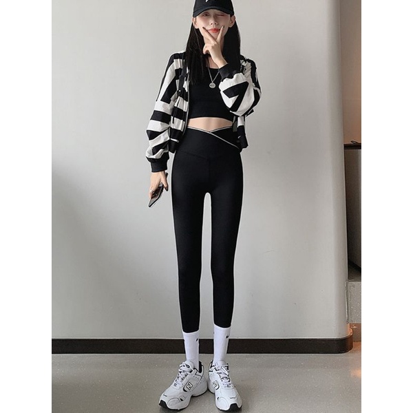 chuyên sỉ quần legging nâng mông cạp chéo chữ V lưng cao gen bụng thời trang