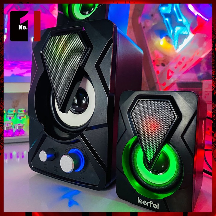 Loa Máy Tính Bluetooth Mini Để Bàn 2.1 Led RGB YST-1307 Loa Vi Tính Laptop Gaming Âm Thanh Hay Bass Lớn Có Dây