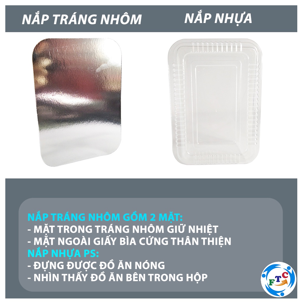 Set 10 hộp nhôm 1 ngăn 1000 ml  - Chứng nhận VS ATTP - Đựng thực phẩm dùng 1 lần