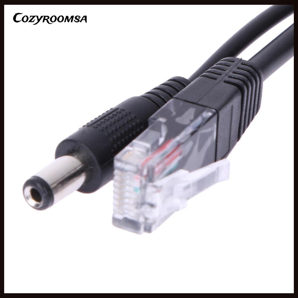 Bộ dây cáp chuyển đổi hai đầu tách nguồn PoE màu đen