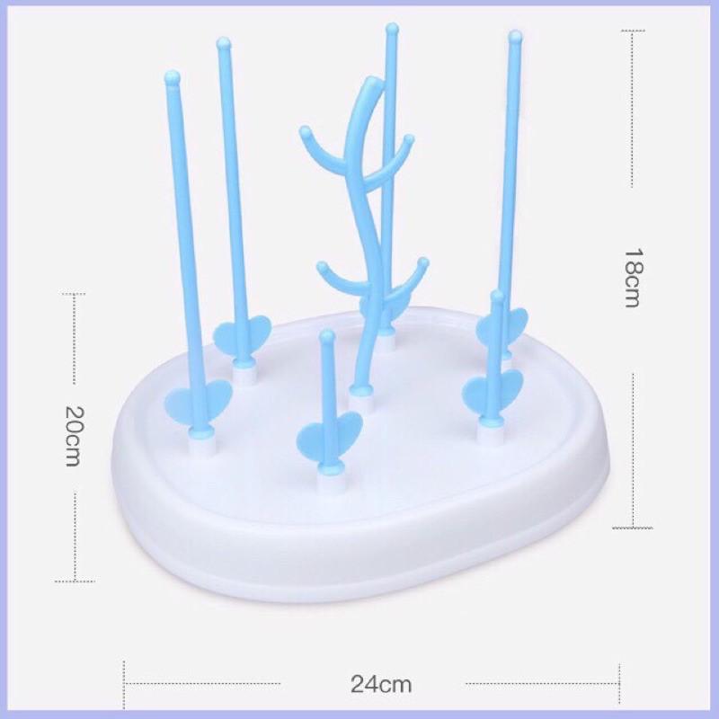 Giá úp bình sữa núm ti, khay úp bình sữa không nắp