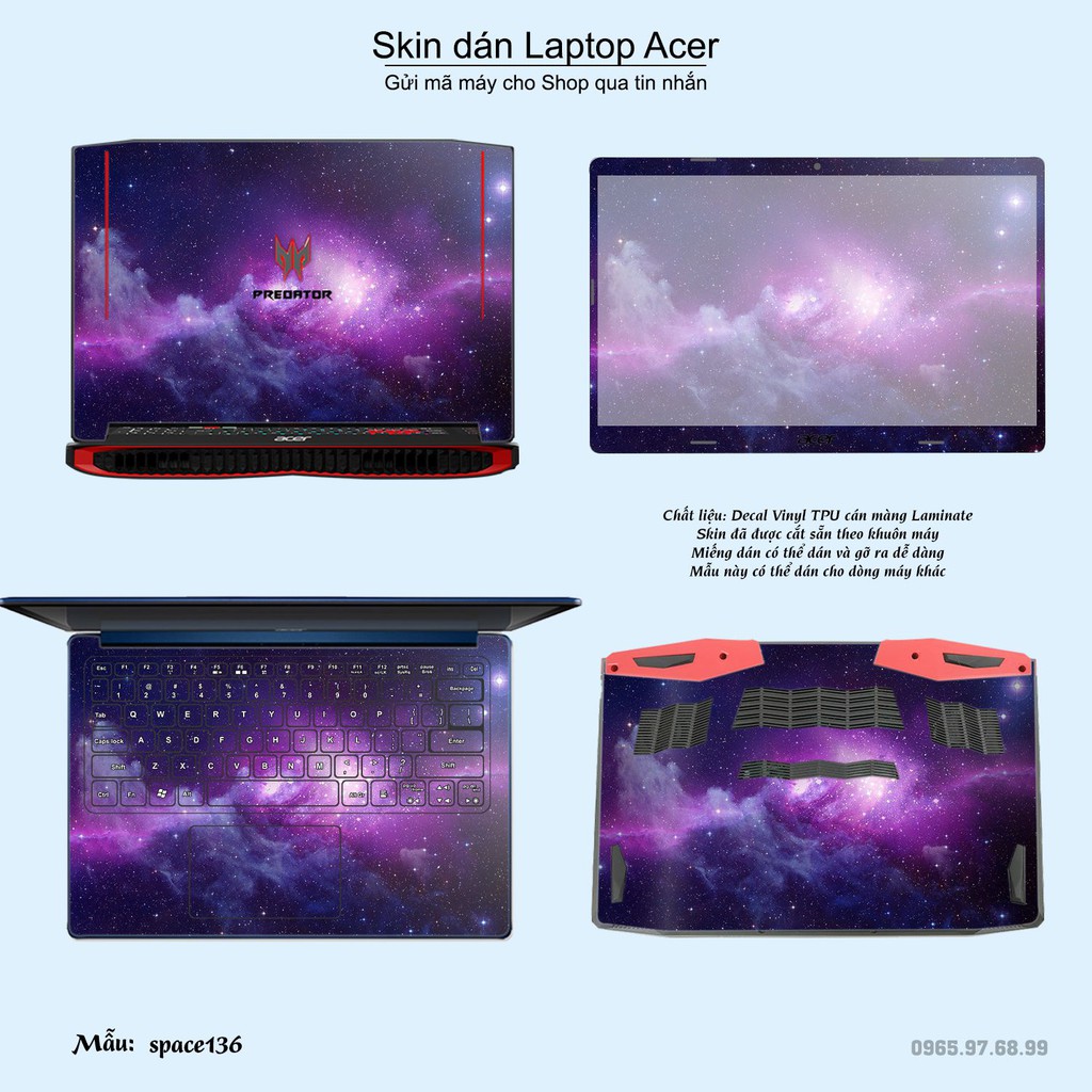 Skin dán Laptop Acer in hình không gian nhiều mẫu 23 (inbox mã máy cho Shop)
