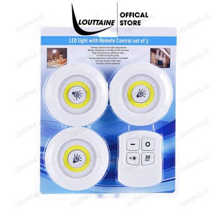 Đèn ngủ dán tường , Bộ 3 bóng đèn Led kèm điều khiển có điều khiển từ xa hẹn giờ điều chỉnh mức sáng tiện lợI