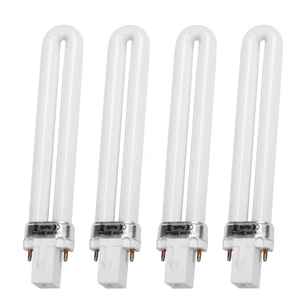Bộ 4 bóng đèn UV chữ U 9W thay thế cho đèn hong khô sơn móng tay