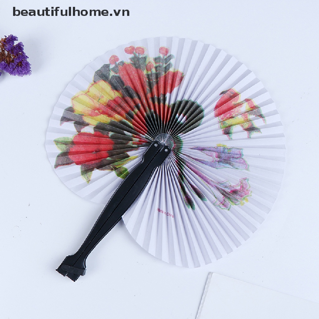 Quạt Xếp Cầm Tay In Họa Tiết Phong Cách Trung Hoa