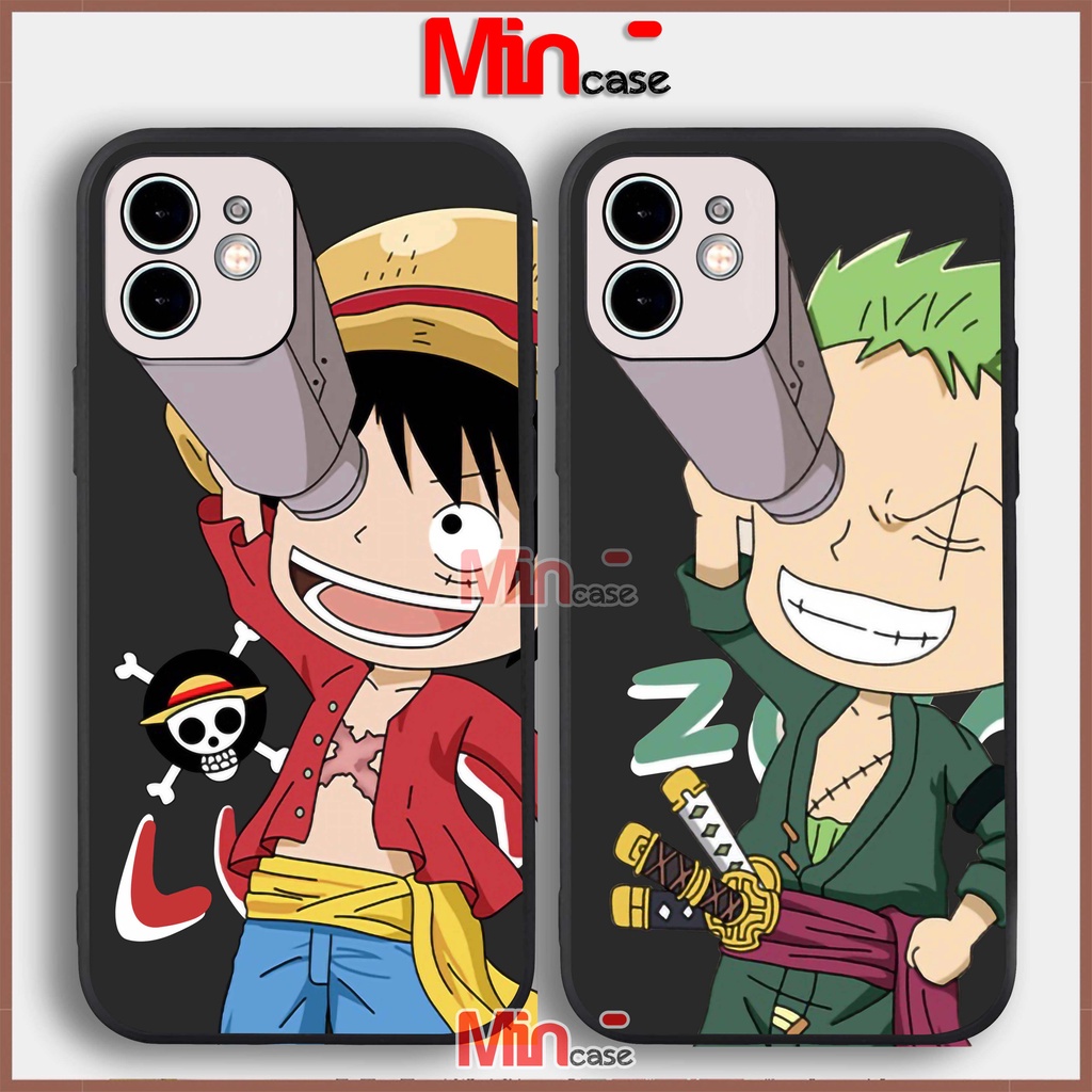 Ốp lưng iPhone cặp đôi anime viền vuông silicon mềm dẻo cho iphone 6/6s/7/8/X/XS/XR/11/12/13 Pro Plus Max Luffi zoro