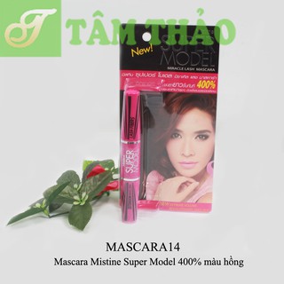 Mascara thái lan mistine super model 400% màu hồng 8855629006108