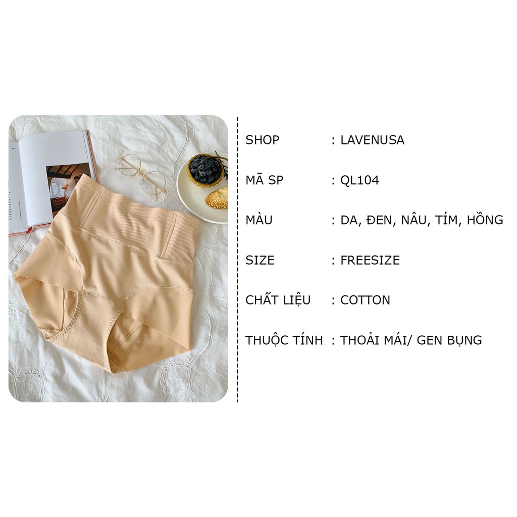Quần lót nữ cotton cạp cao kháng khuẩn freesize dưới 65kg LAVENUSA QL104