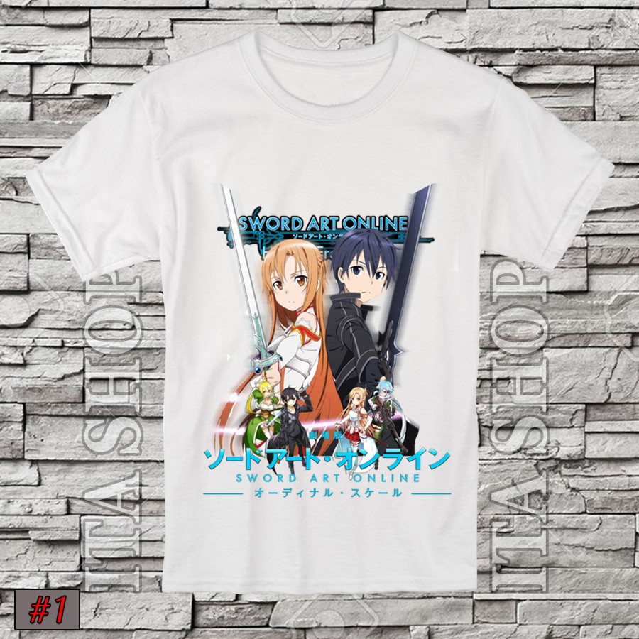Áo Thun Anime Sword Art Online - SAO - Kirito & Asuna