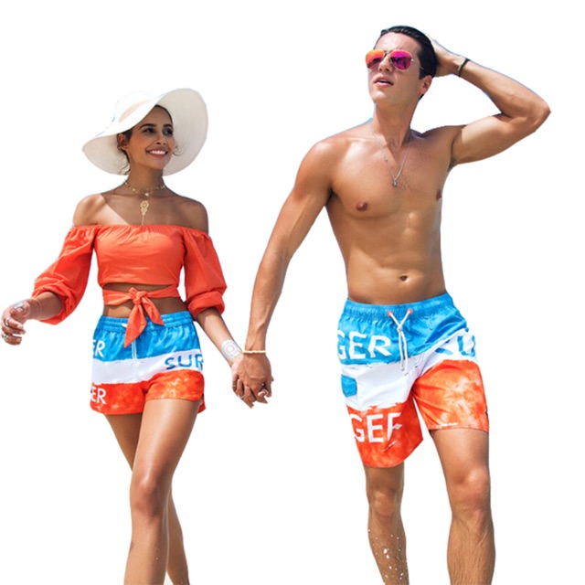 Couple short beach quần cặp đôi đi bơi đi biển