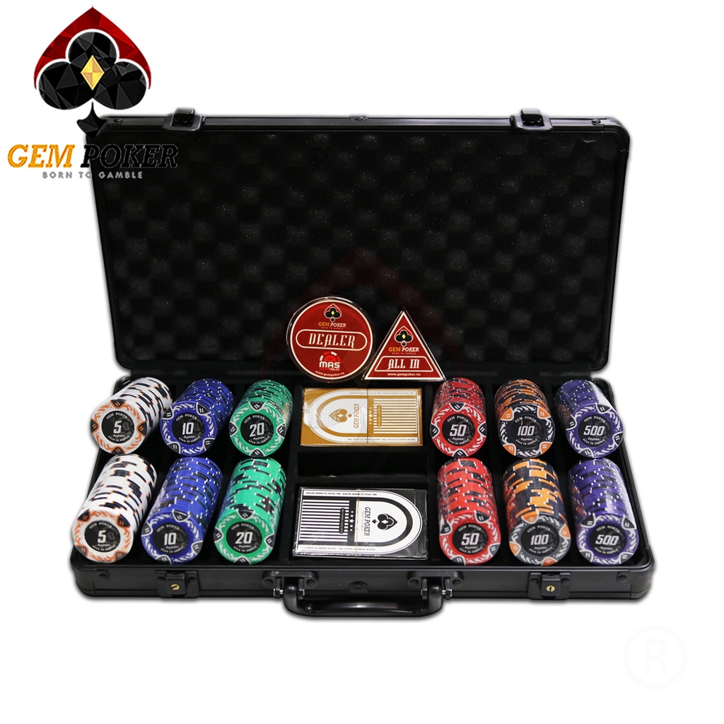 VALI 300 CHIP PHỈNH POKER CLAY "POSEIDON®" CAO CẤP