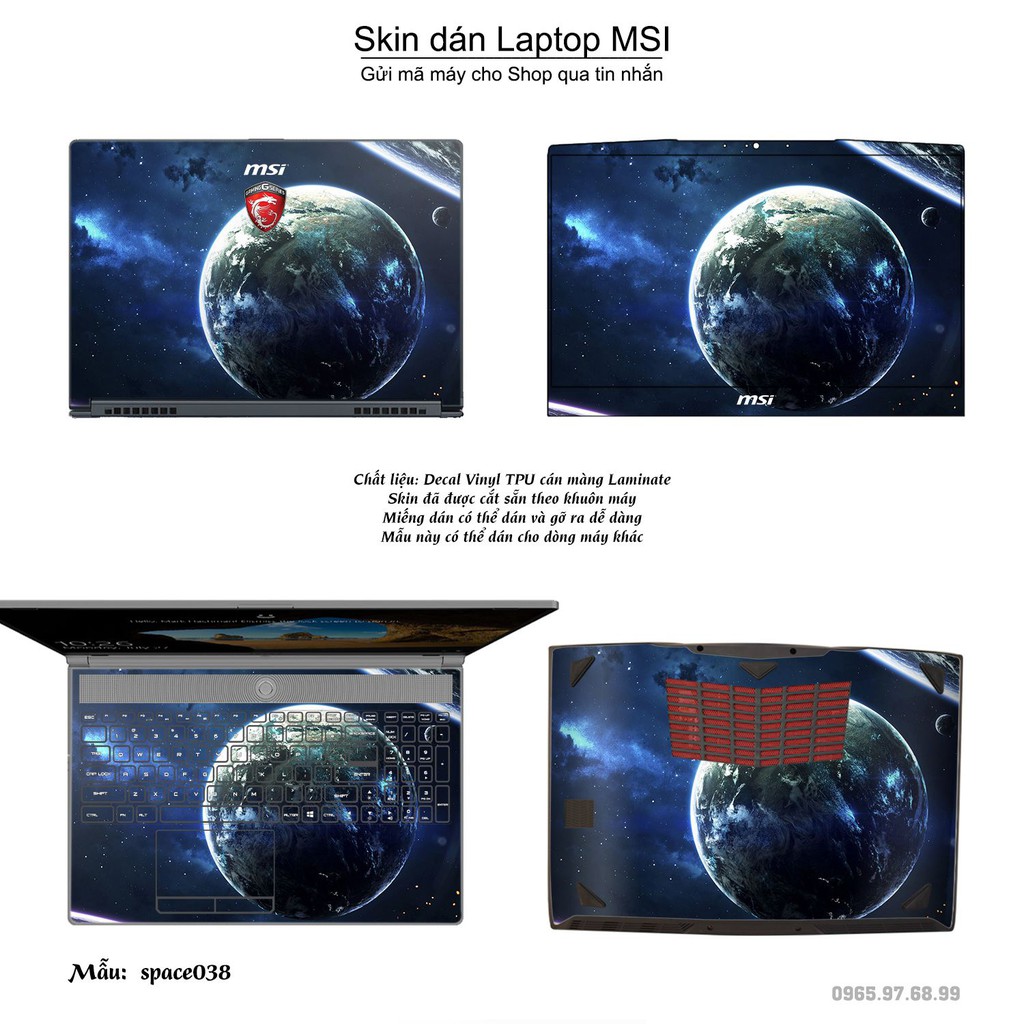 Skin dán Laptop MSI in hình không gian nhiều mẫu 7 (inbox mã máy cho Shop)