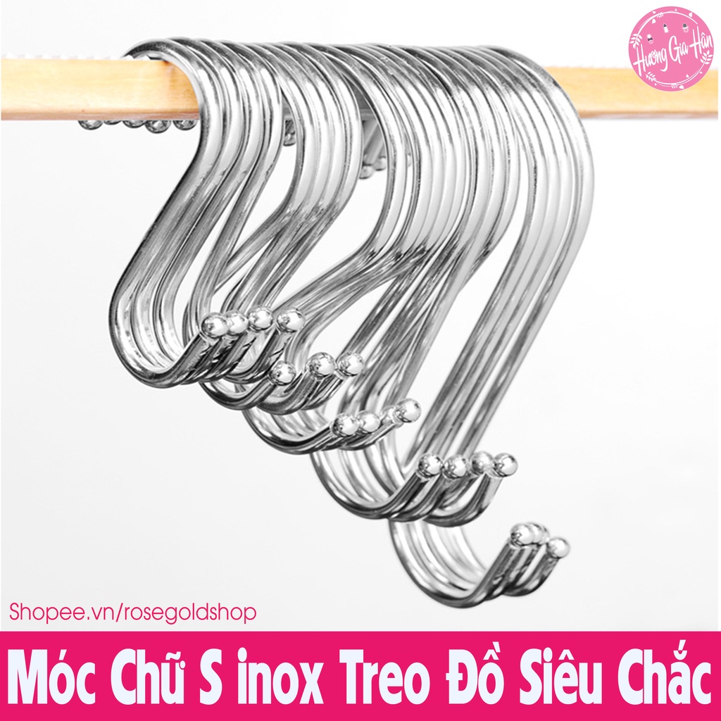 Móc Chữ S inox (Loại Cao Cấp Có Đầu Tròn) Treo Đồ Siêu Chắc - Treo Hàng Hóa