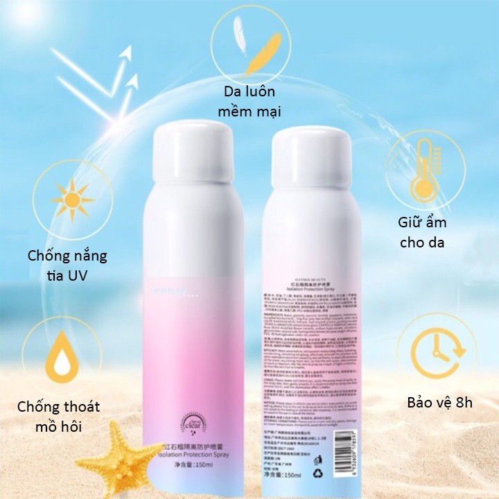 Xịt Chống Nắng Trắng da 150ml Nội Địa Trung [Sẵn SLL]