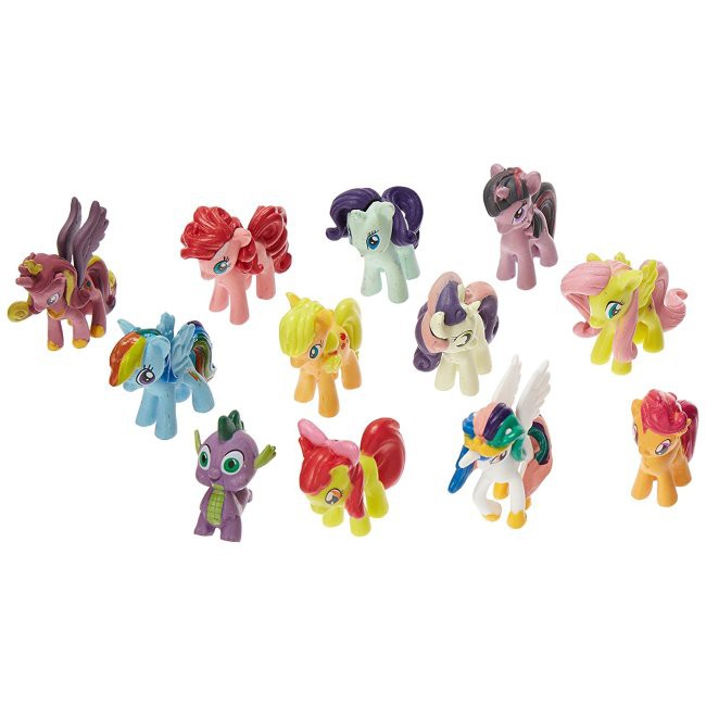 Win8Fong NEW My Little Pony Cake Toppers Cupcake 12 piece Set Toys Figurines