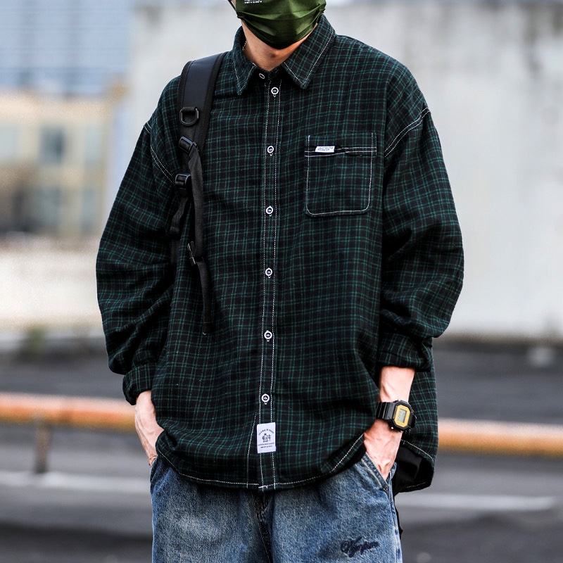 Áo Sơ Mi Retro Kẻ Nhỏ Chỉ Nổi