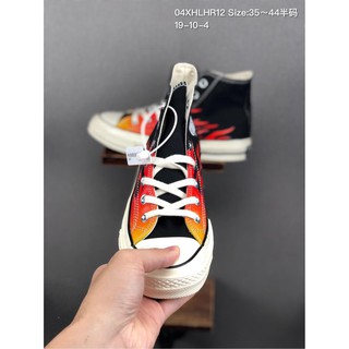 Converse 18ss Flame High, stylish two-layer fabric high neck