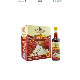 Nước mắm phú quốc khải hoàn 43 độ đạm-thùng 6chai/520ml