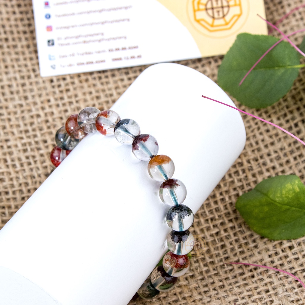 Vòng Tay Phong Thuỷ Đá Ưu Liinh Đa Sắc Tự nhiên [TẶNG HỘP GỖ] nữ mệnh Kim Mộc Thuỷ Hoả Thổ - Phong Thủy Tây Tạng