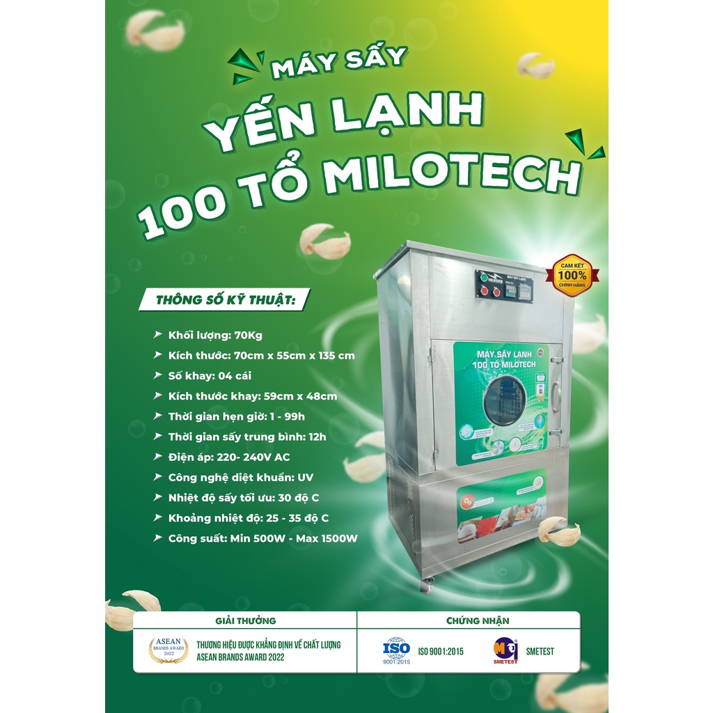 [CÔNG NGHỆ MỚI] MÁY SẤY LẠNH YẾN GIA ĐÌNH 50 TỔ/ 100 TỔ/ 200 TỔ ĐẠT CHUẨN ISO