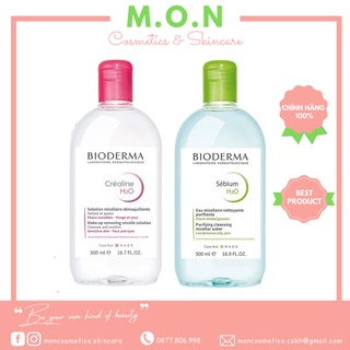 Nước Tẩy trang Bioderma Créaline, Sébium H2O Nội địa Pháp Moncosmetics 500ml