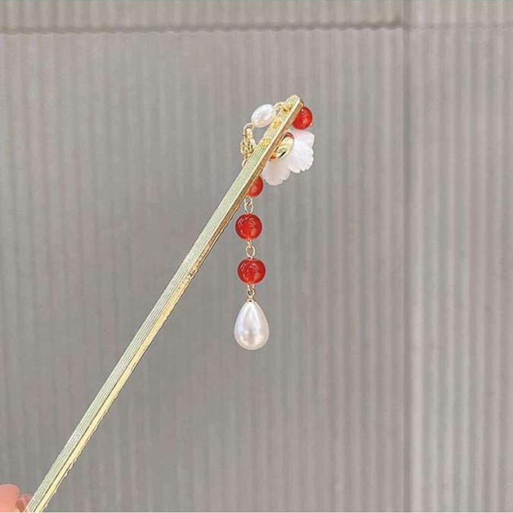 Trâm Cài Tóc Tua Rua Dài Bằng Kim Loại Hình Hoa Phong Cách Hanfu Cổ Điển Sáng Tạo Cho Nữ