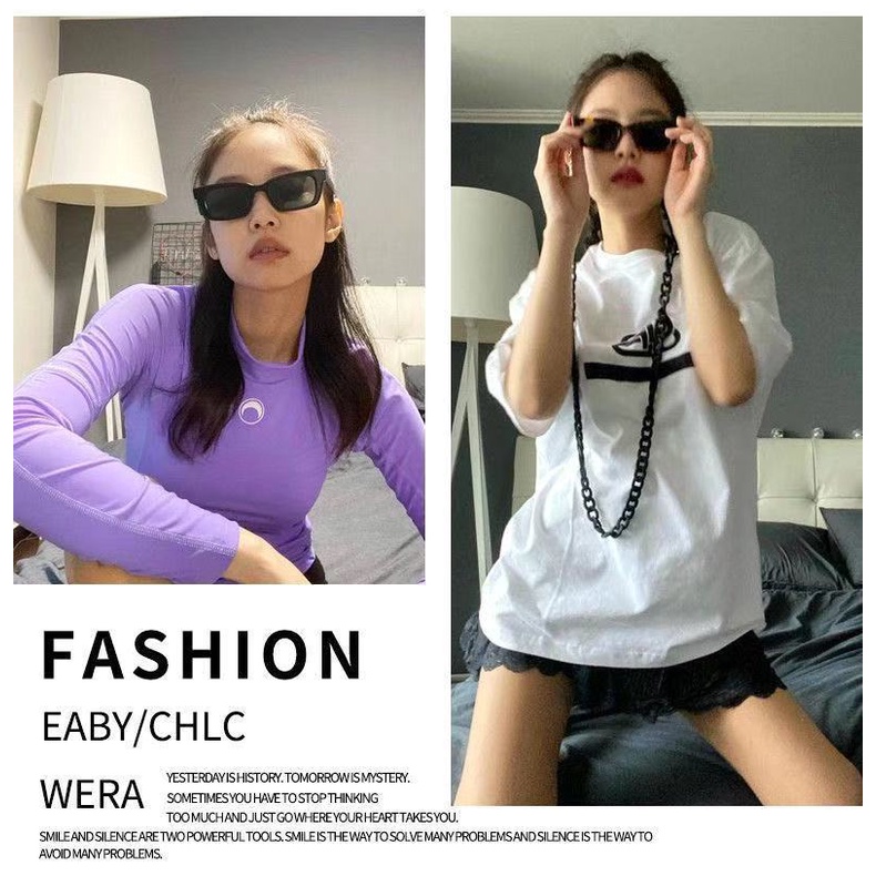 kính râm nữ phong cách hàn quốc nhật bản Kính râm bảo vệ xu hướng vuông nhỏ Bảo vệ tia cực tím