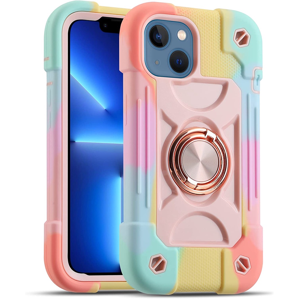 Ốp Điện Thoại Tích Hợp Xoay 360 Độ Cho iPhone 12 Pro max 12Pro 12Mini 13 14 Pro max°Ốp Điện Thoại Bảo Vệ Toàn Diện Chống Rơi Phong Cách Quân Đội