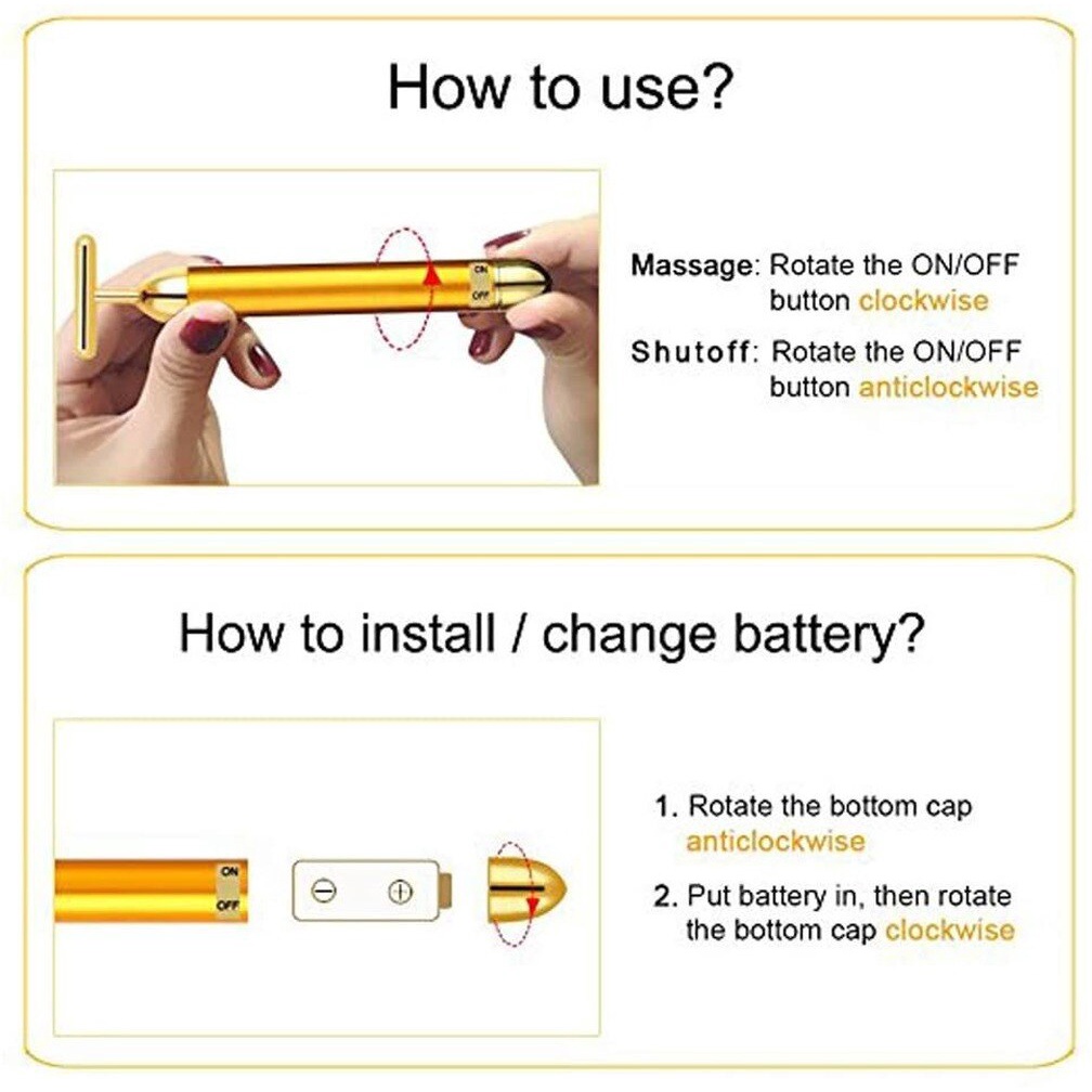 Cây lăn massage mặt SUOLAER bằng vàng 24K chăm sóc da