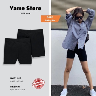 Quần biker short legging đùi nữ yoga gym chất cotton dày dặn co giãn 4 chiều ôm mông hack dáng