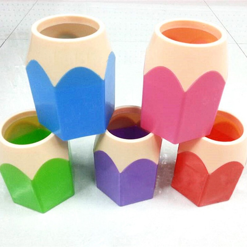 Plastic Removable Students Pencil Shape Dual-Use Pen Holder