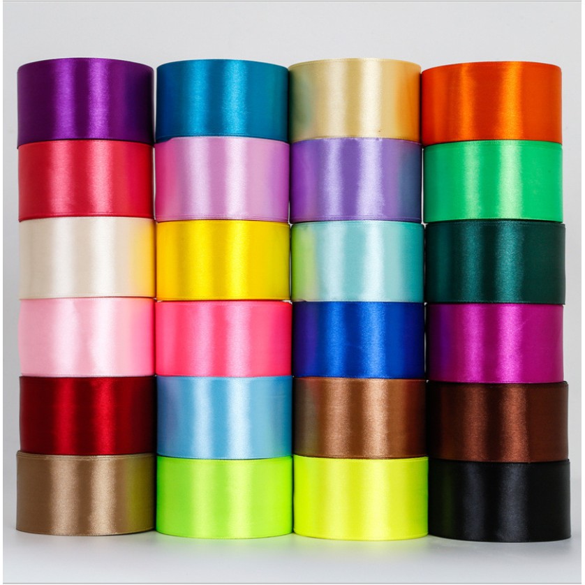 Sỉ 5 cuộn ruy băng lụa màu trơn- bản5CM