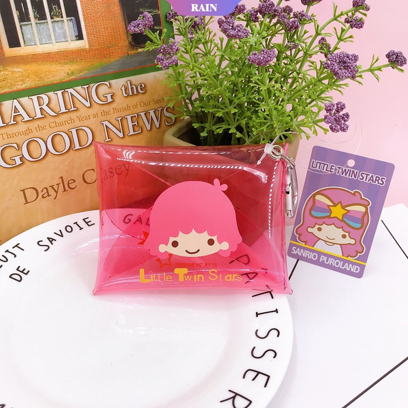 SANRIO Ví Đựng Tiền Xu/Chìa Khóa Mini Bằng PVC Trong Suốt Hình Cinnamoroll My Melody Hello Kitty Dễ Thương