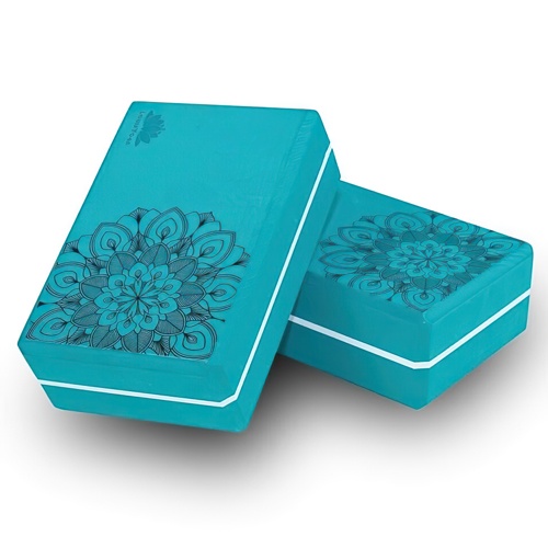 Gạch tập yoga - Thư viện yoga - Khối lượng 300gr họa tiết mandala - Kích thước 23 x 15 x 7.6cm
