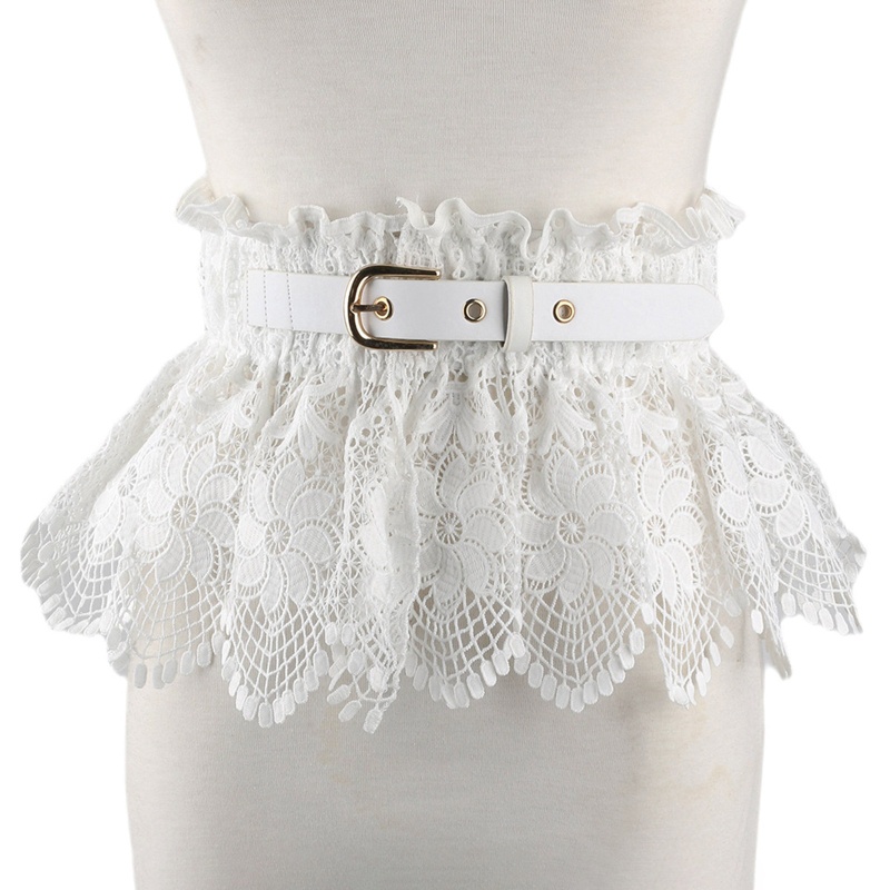 Đai Nịt Bụng Co Giãn Phối Ren Nhún Bèo Thời Trang Cho Nữ