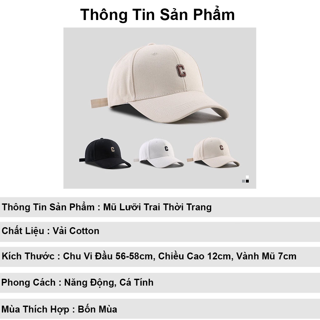 Mũ lưỡi trai nam nữ hàn quốc cao cấp KOMI nón kết lưỡi trai thời trang unisex giá rẻ