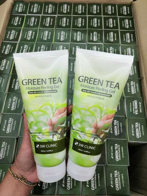 TẨY TẾ BÀO CHẾT GREEN TEA MOUSTURE PEELING GEL 3W CLINIC 180ML ( mẫu mới 2019) | BigBuy360 - bigbuy360.vn