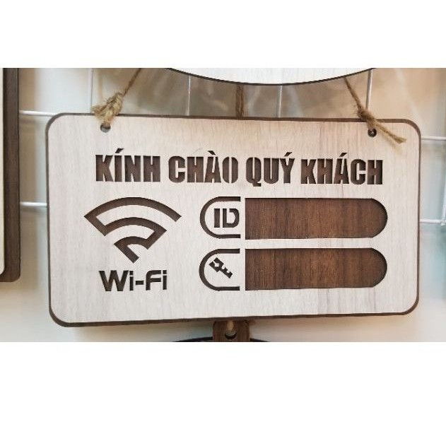 [Siêu Rẻ Đẹp] Bảng Thông Tin Wifi Bằng Gỗ Decor Shop, Cửa Hàng