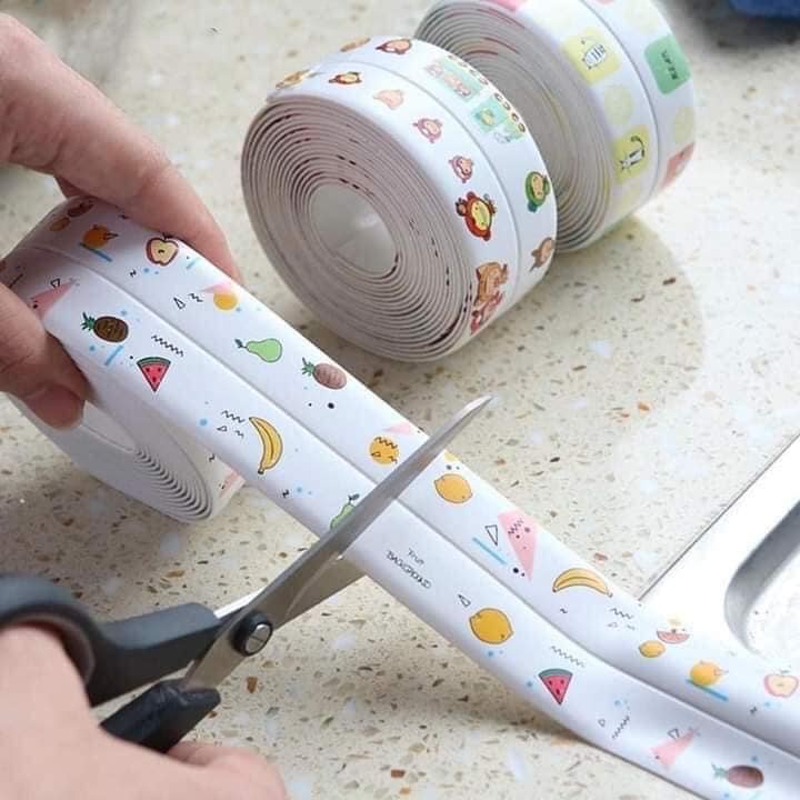 Băng Keo In hình Dán Viền Bếp Chống Dầu Mỡ Băng Dính Dán Mép Tường Chống Ẩm Mốc BẢN LỚN 4CM