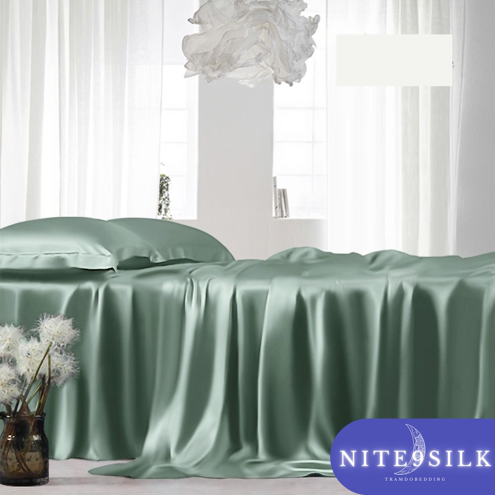 Bộ Chăn Ga Gối Lụa Cao Cấp Set 5 Món Chăn Ga Gối Lụa Thoáng Mát, Mềm Mại, Màu Xanh Mint - Nite9 Silk | BigBuy360 - bigbuy360.vn