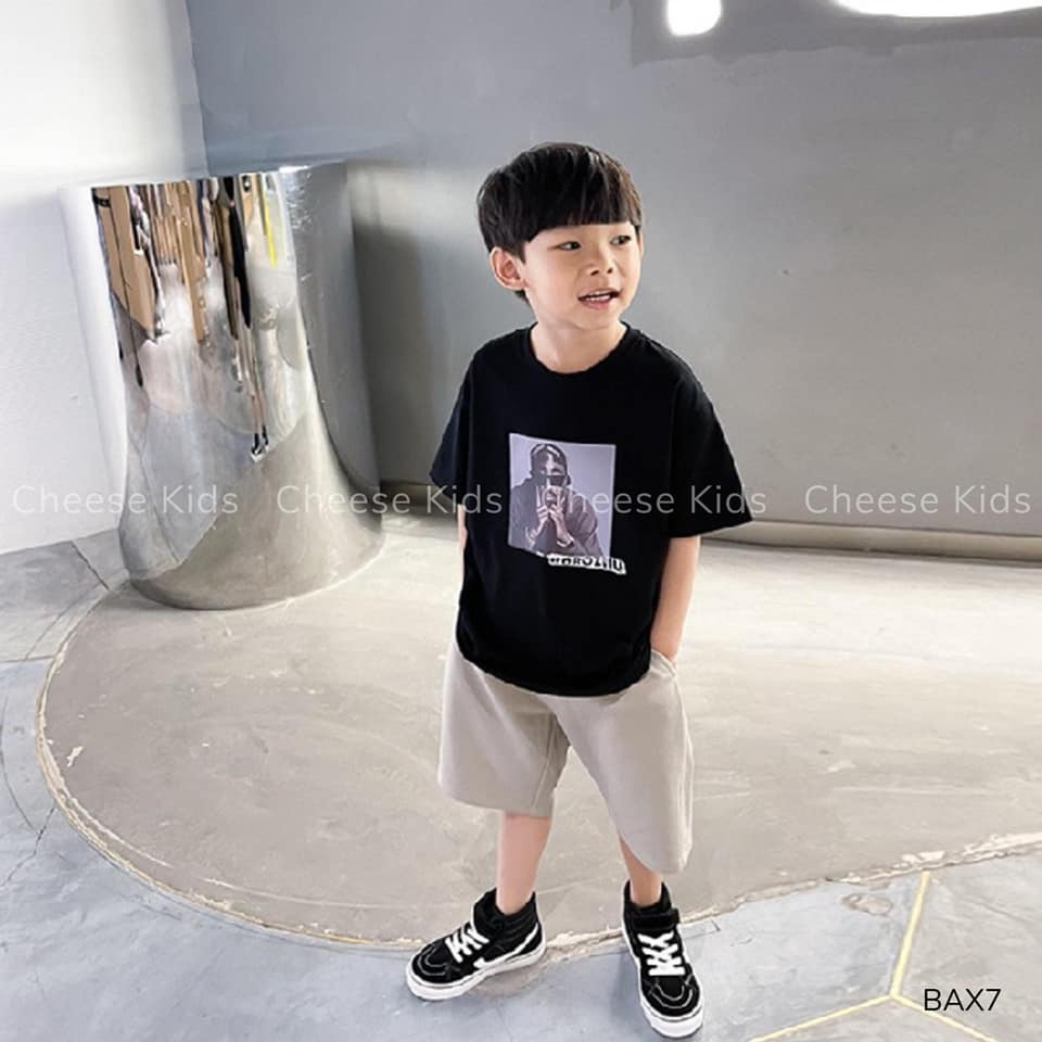 Áo thun unisex bé trai bé gái, áo phông trẻ em cho bé cheesekids 13 đến 21kg