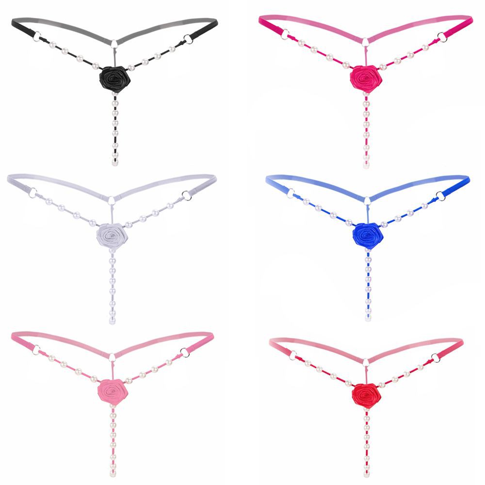 Quần lót G-string đính ngọc trai và hoa gợi cảm cho nữ