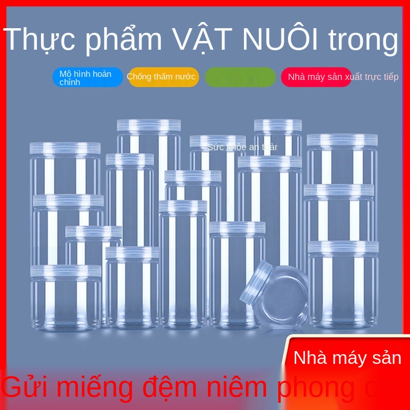 Trong suốt Chai nhựa PET bán buôn thực phẩm lon hộp kín lon bánh quy lon đồ ăn nhanh hộp đựng các loại ngũ cốc khác