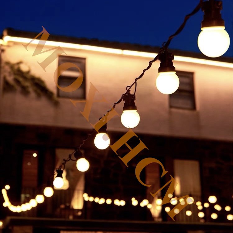 Dây đèn LED BÓNG TRÒN trang trí ngoài trời dùng cho quán cà phê trà chanh trà sữa 10m 20 LED 5m 10 LED MOXI