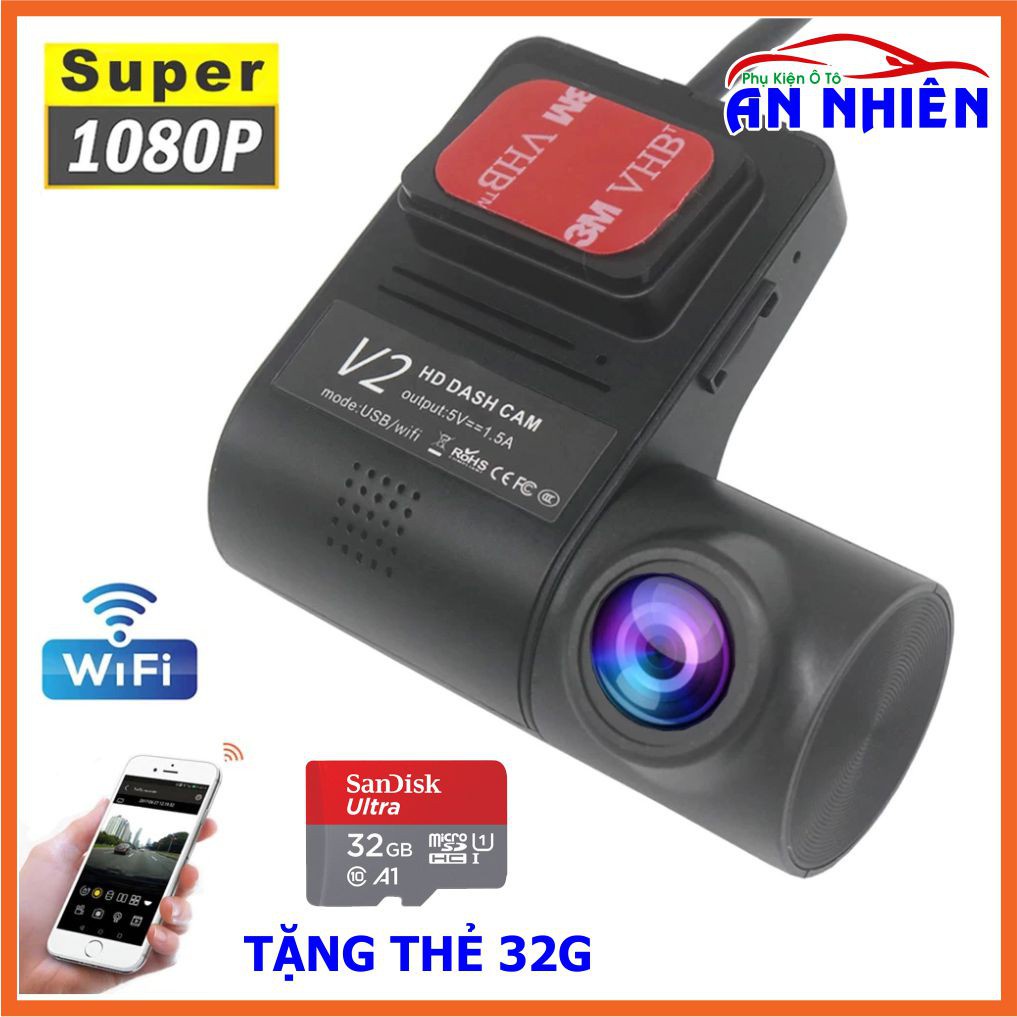 ✔۞♧Camera Hành Trình V2 Cho Màn Hình DVD Android Cảnh Báo Va Chạm Tiếng Việt - Kết Nối WiFi Với Điện Thoại