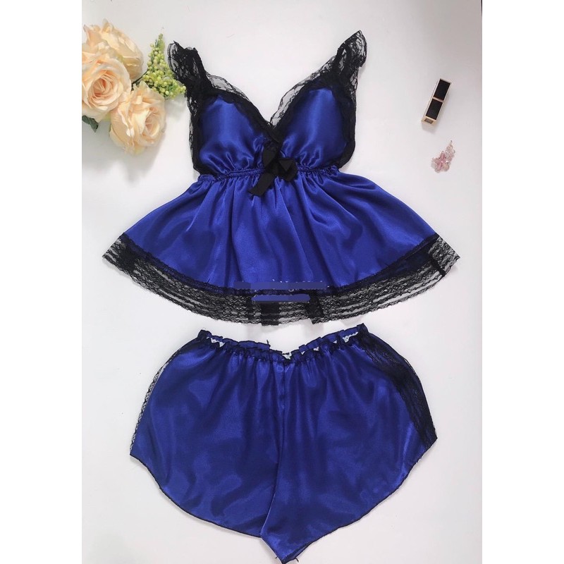 [Mã FASHION10KP giảm 10K đơn 50K] (Hình thật) Set Đồ Ngủ Phi Lụa Vải Mềm Chuẩn Loại 1 CÓ MÚT NÂNG NGỰC CỰC SEXY | BigBuy360 - bigbuy360.vn