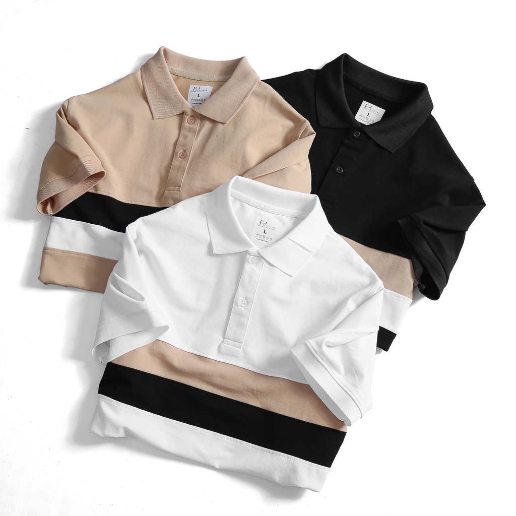 Áo thun polo nam Fludia cinto vải cá sấu 100% cotton đơn giản, sang trọng, thanh lịch