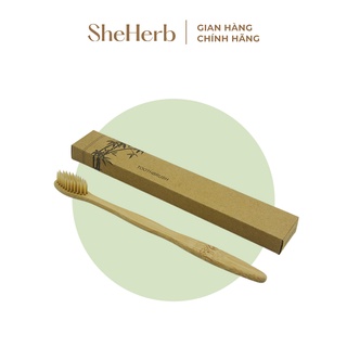Bàn Chải Đánh Răng Bằng Tre Tự Nhiên Cao Cấp SheHerb Bamboo Toothbrush